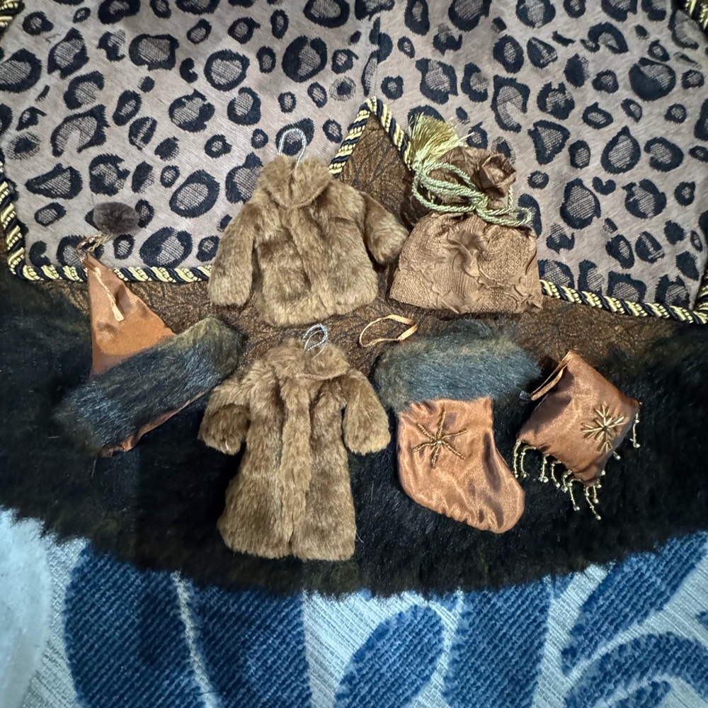 Fabulous Furs Donna SALYERS fur ornaments and balls set.  There are 69 in total